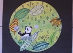 画画 2017中国鸡年 户外熊猫 跳舞剪影